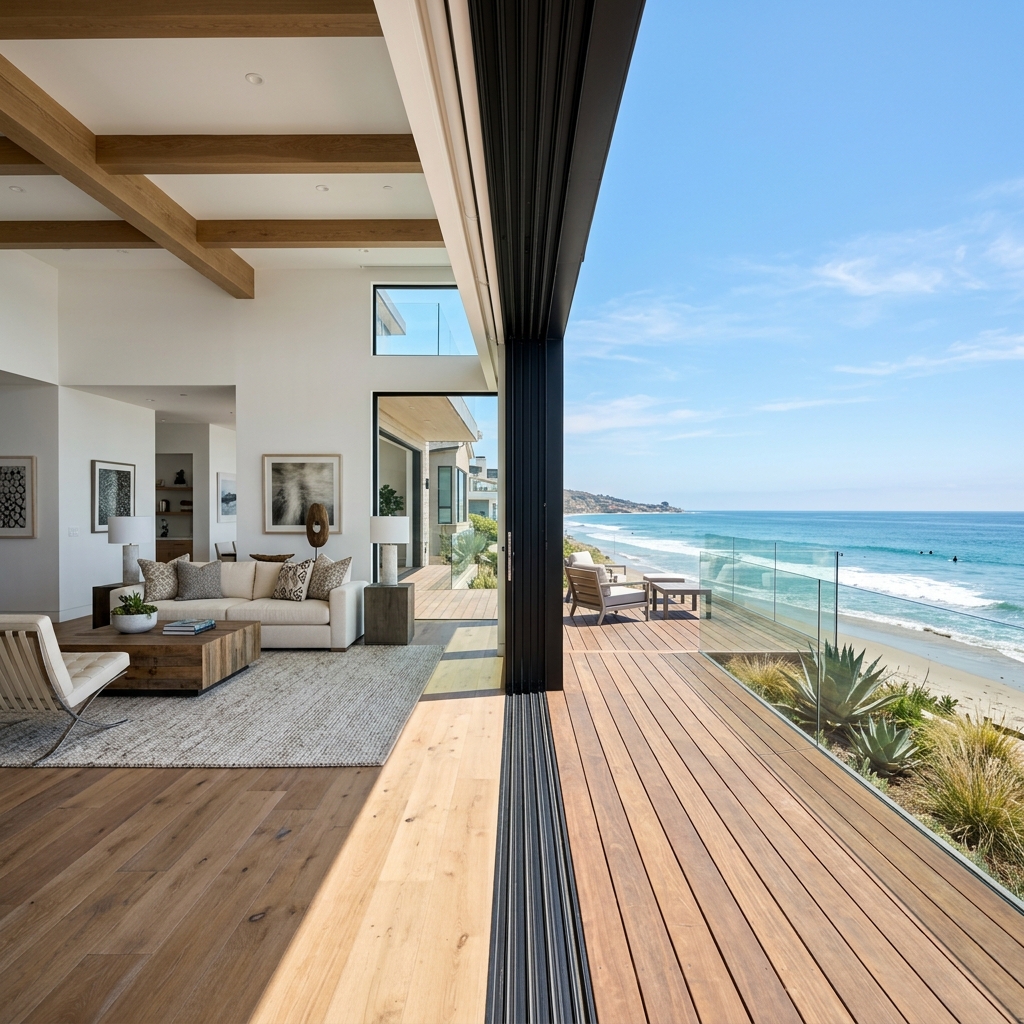 12-ft multi-slide patio door — ocean-facing — Malibu